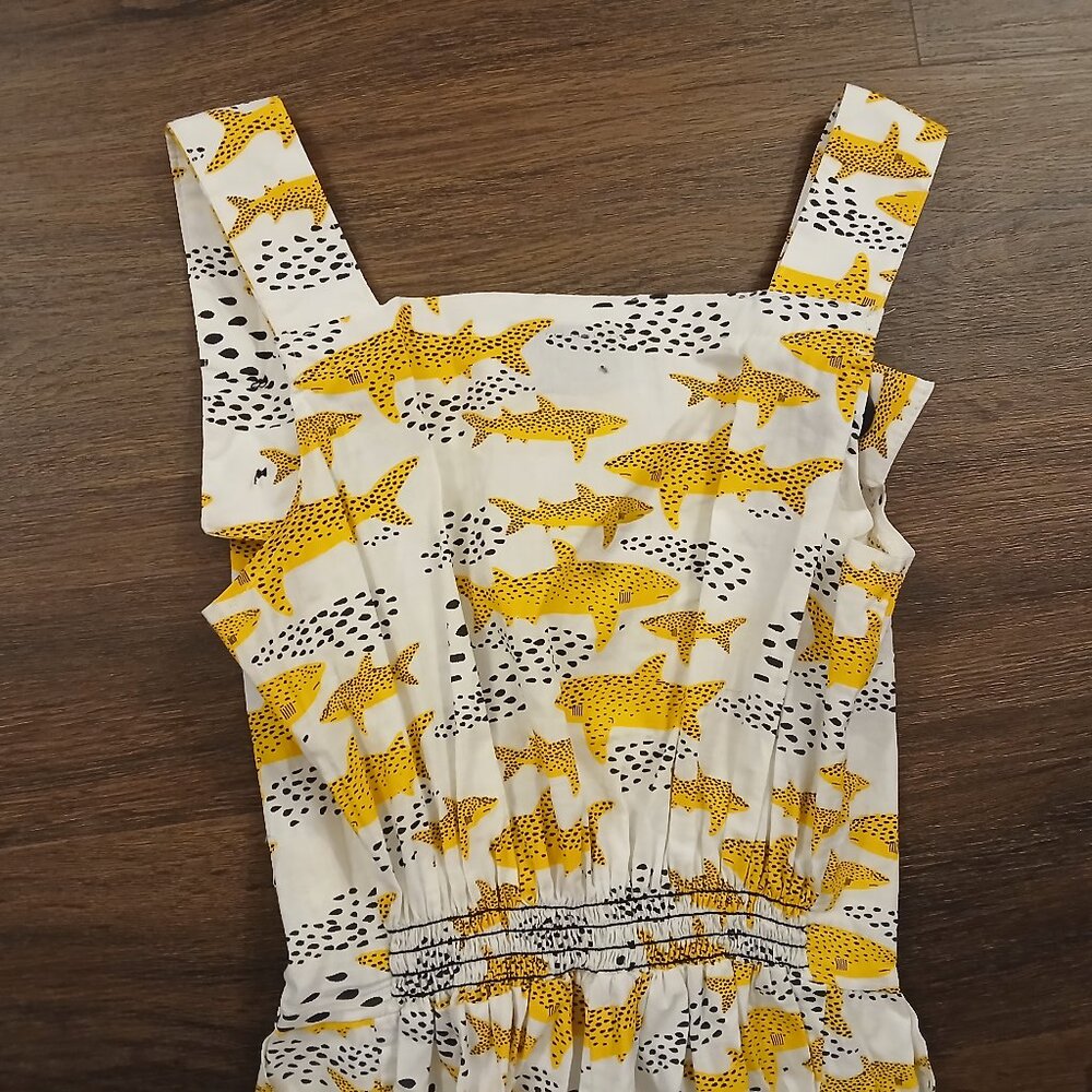 RARE NooWorks Shark Jumpsuit Overalls XS GUC DESIGNER ART GRAPHIC PRINT - Picture 8 of 9